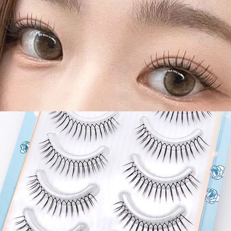 Korean U-shaped False Eyelashes Zhang Yuanying False Eyelashes Natural Wispy Soft V Shaped Lash Extension Comic Eye Clear Band