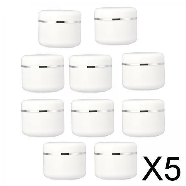 5X 10Pcs Round Pot Jars Refillable Bottles Makeup for Travel Sets Toiletries 30g