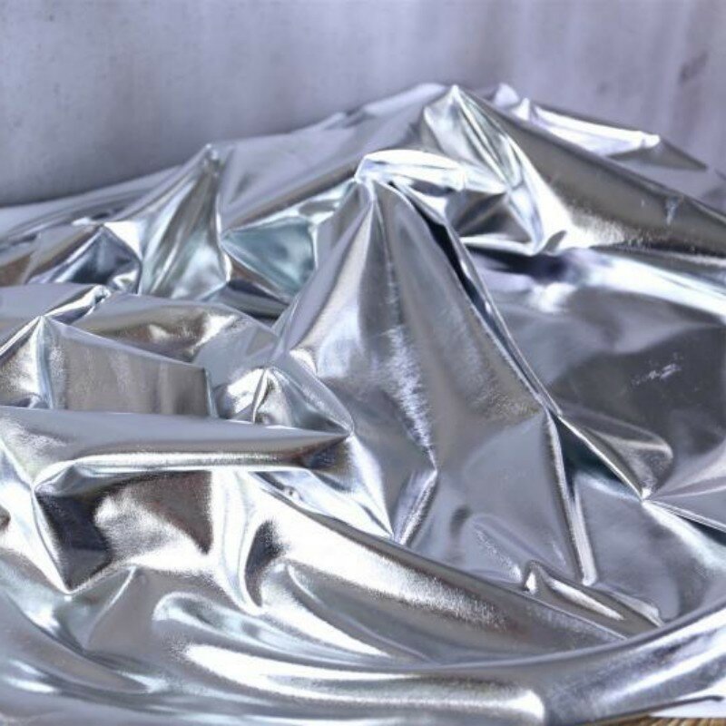 Fotografia ciążowa rekwizyty złoty srebrny elastan błyszcząca rozciągliwa tkanina materiały do majsterkowania Studio Photoshoot rekwizyty 0.5x1.45m