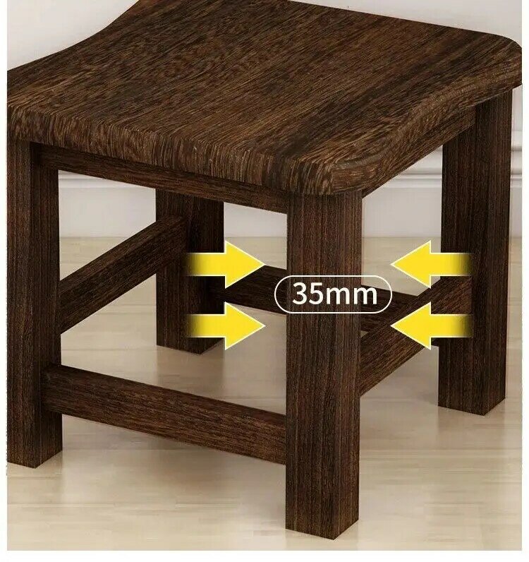 Mały stołek z litego drewna Ławka domowa Salon Niski stołek Stolik kawowy Kwadratowy stołek do zmiany butów