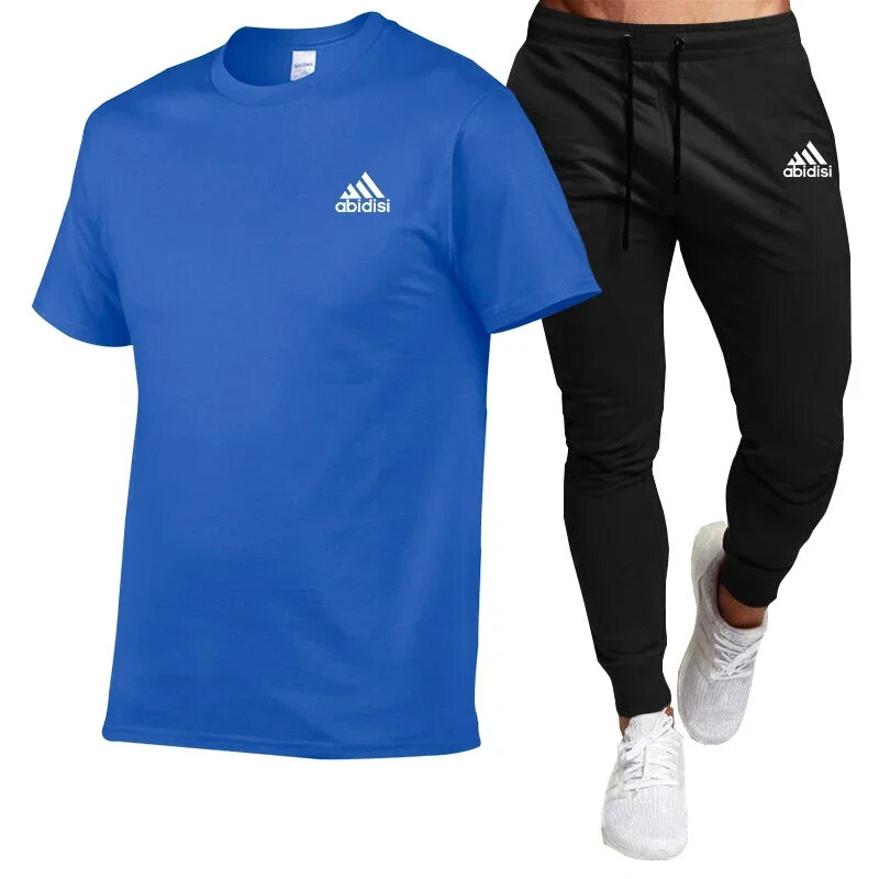 Sommer Herren Sets Baumwolle T-Shirt 2024 Kurzarmhose Casual Sports Hose 2-teiliges Set modische bequeme Kleidung