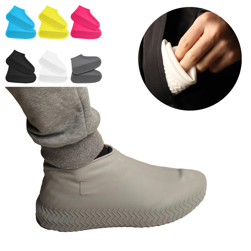 Silikonowe wodoodporne pokrowce na buty S/M/L, wielokrotnego użytku bez poślizgu okładki butów przeciwdeszczowych, Osłonki gumowy bagażnik deszczowy na deszczowy dzień na zewnątrz