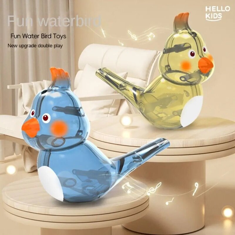 W kształcie ptaka do gwizdka wodnego dla dzieci ze smyczą mały Instrument muzyczny zabawka dla ptaka urządzenie do wywoływania edukacyjny prezent dla dzieci