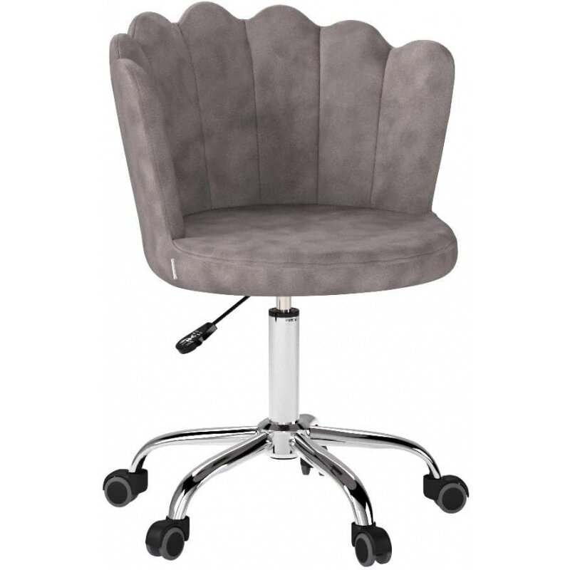 Aksamitna krzesło do biura domowego Recaceik, nowoczesna regulowana obrotowa krzesło biurowe do salonu tapicerowana urocza toaletka z
