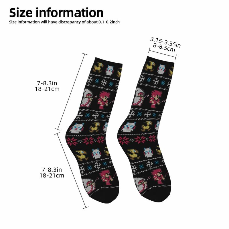 Harajuku Winter Fantasy Skateboard Socks Final Fantasy Video Game Polyester Long Socks for Women Men Non-slip