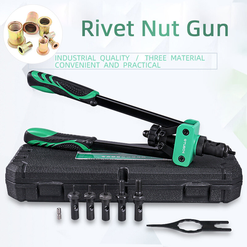 Rivet Nut Gun Tool Hand Threaded Manual Rivete for Metric M3 M4 M5 M6 M8 M10 M12 Nut Insert Riveter Pliers Quick Install Machine