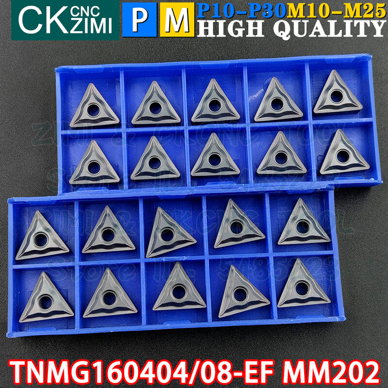 TNMG160404-EF MM202 TNMG160408-EF MM202 Hardmetalen wisselplaten Externe draaiwisselplaten Gereedschap TNMG1604 TNMG 1604 EF CNC Mechanische metalen draaibank Draaien snijgereedschap