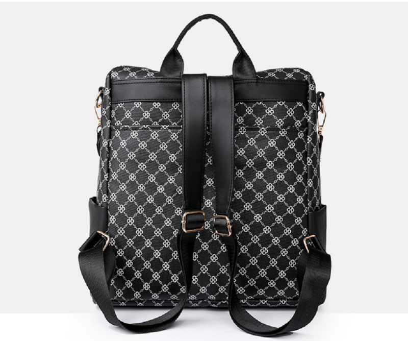 Вместительный кожаный дорожный рюкзак с принтом для женщин, Модные Винтажные дизайнерские сумки на ремне с двойной молнией, школьные тоуты