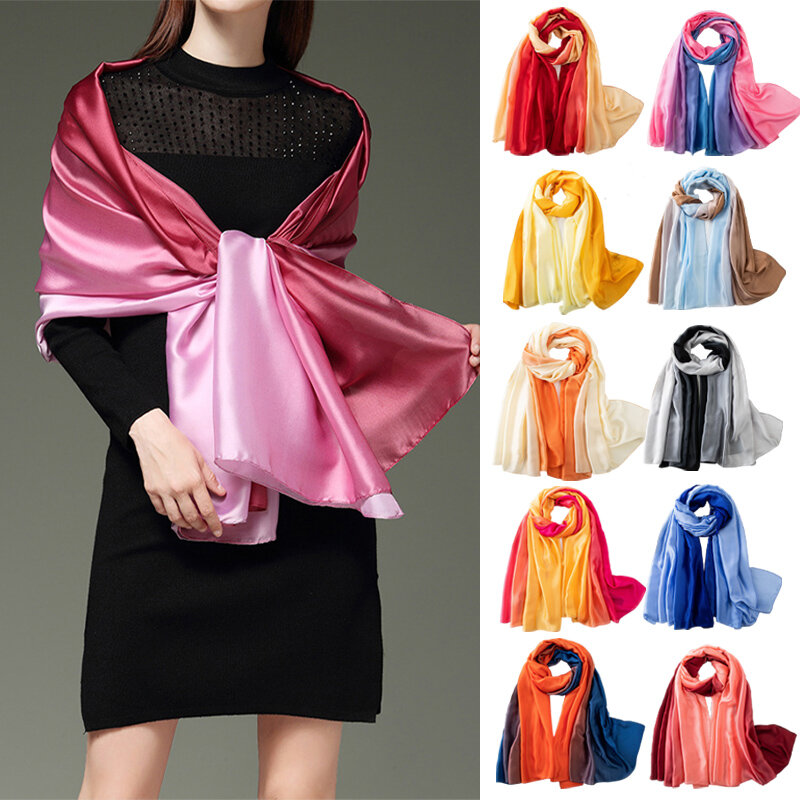 2022 New Ladies Gradient Color Scarf Fashion Personality Dance Veil Shawl Scarf Autumn And Winter Travel Hundred Accessories