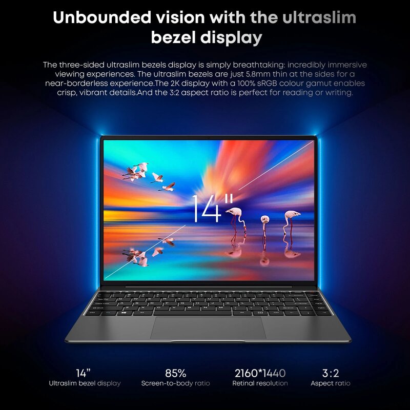 CHUWI-CoreBook X Gaming Laptop, 14.1-Polegada FHD, tela IPS, 16GB de RAM, 512GB SSD, Intel 6 Núcleos, i3-1215U, Core até 3.70 GHz, Notebook