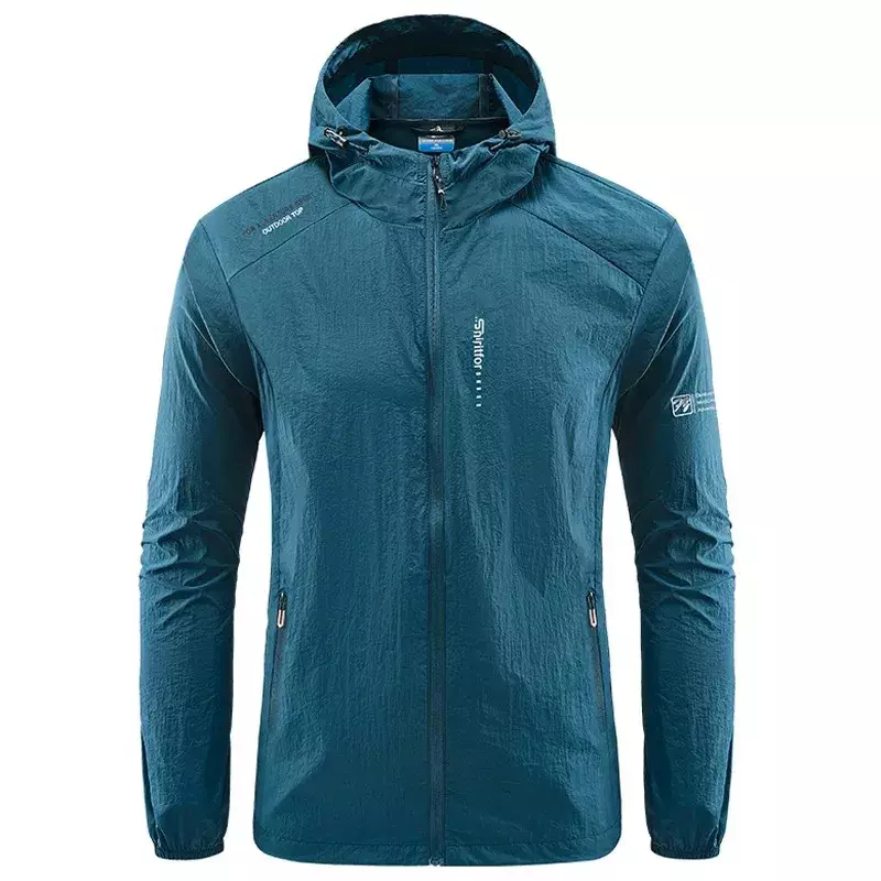 Estate Outdoor Quick Dry giacca sottile protettiva per il sole uomo escursionismo pesca ciclismo con cappuccio palestra Sport giacca a vento cappotti ultraleggeri