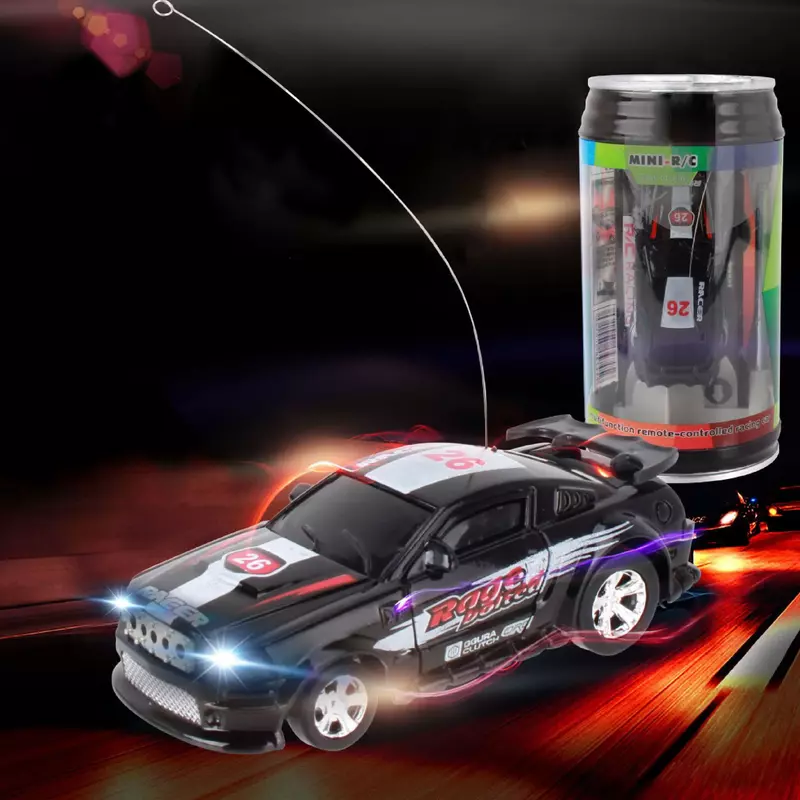 Mini canette de Cola Rechargeable, télécommande pour voiture de course légère, modèle de voiture électrique
