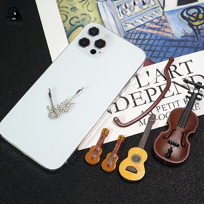 دمية مصغرة محاكاة الكمان الغيتار والبيانو ، نموذج اللعب الصك ، اكسسوارات الديكور