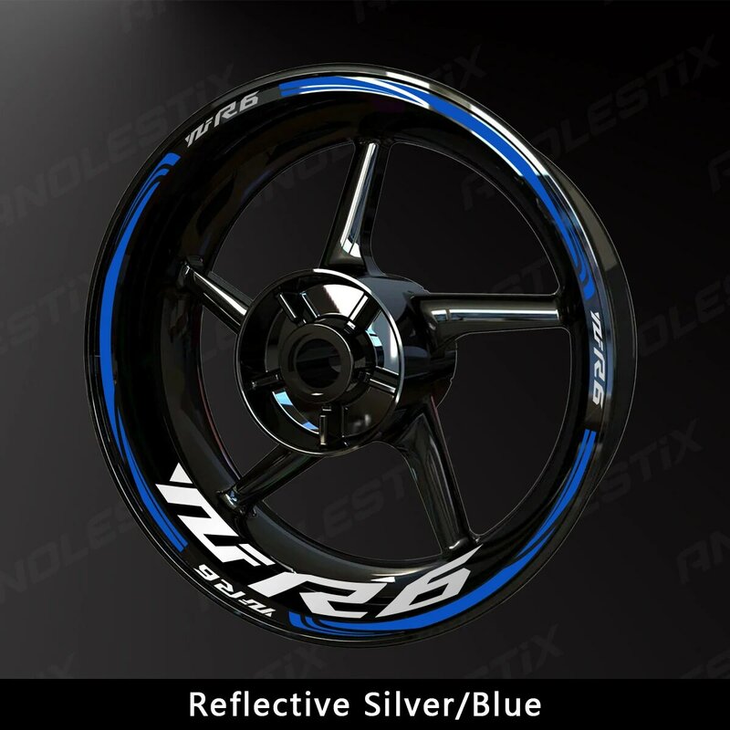 AnoleStix Reflective Motorcycle Wheel Sticker Hub Decal Rim Stripe Tape For YAMAHA YZF R6 2017 2018 2019 2020 2021 2022