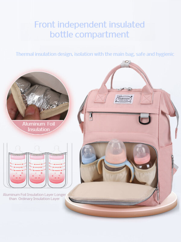 Multipurpose mom fashion shoulder bag portable large capacity baby backpack waterproof mommy bag