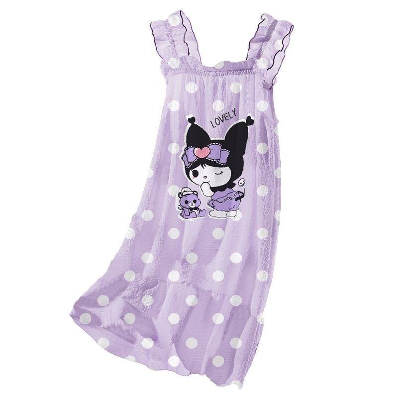 Летняя ночная рубашка для девочек из аниме Kuromis, тонкое семейное платье для мамы и дочери, большое детское платье-комбинация для девочек, детское платье для сна