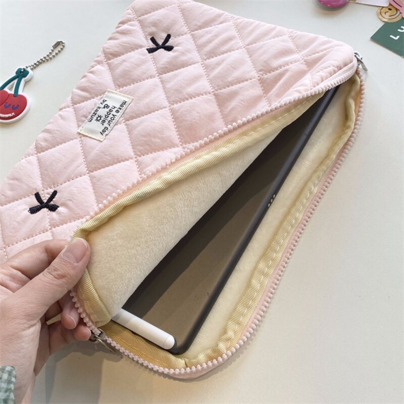 Bow Printing Protective Case Fashion Handbag Cover Shockproof Tablet Protective Case Simple Laptop Bag Nylon Storage Pouch
