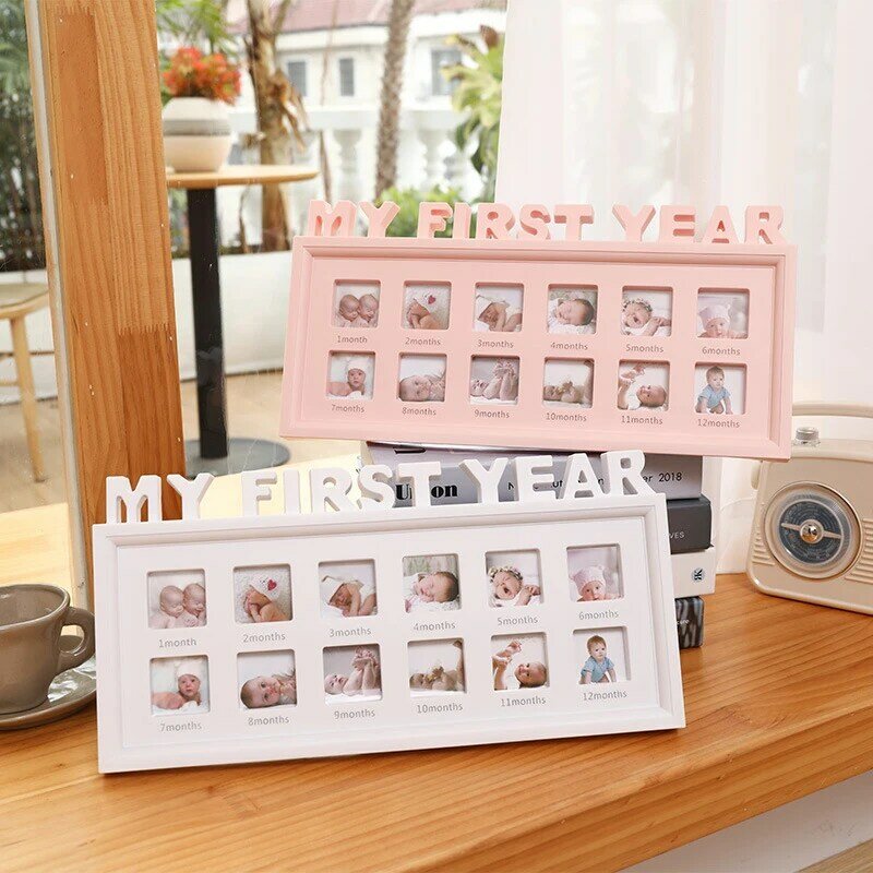 My First Year Baby Keepsake Frame 0-12 mesi Pictures Photo Frame souvenir bambini Growing Memory Gifts