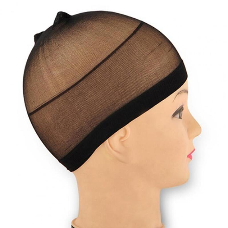 Bonnets de perruque en maille à haute élasticité, doublure de bas, filets à cheveux tissés, bonnet de bas pour perruques exécutives, 2 pièces