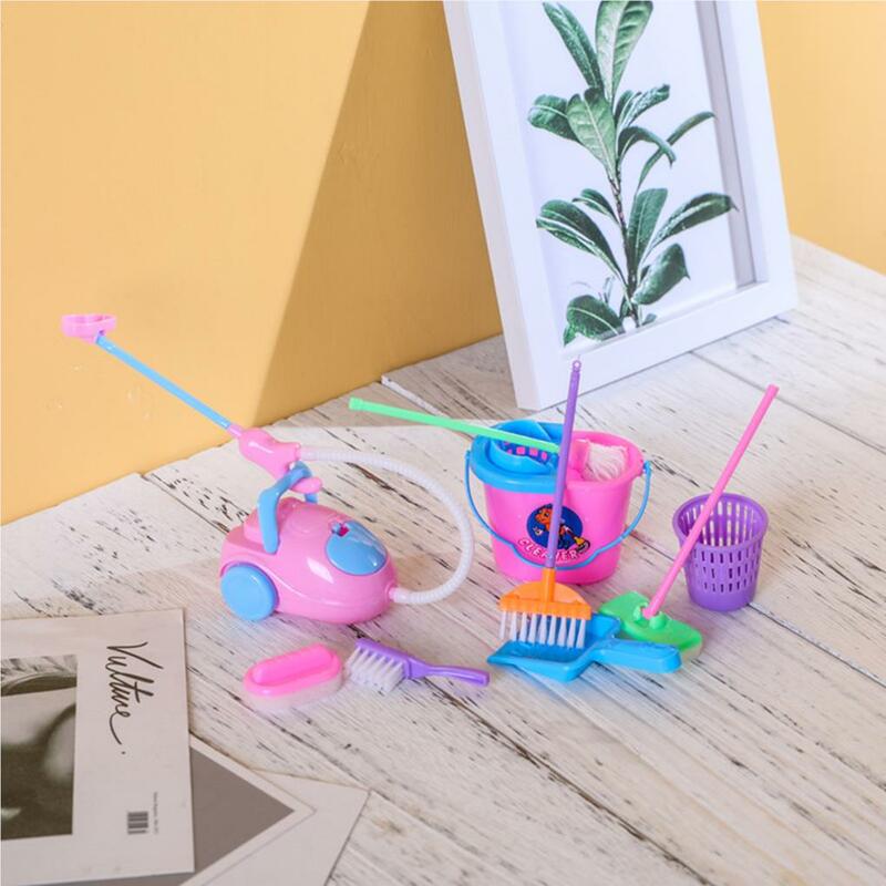 9 Pieces House Furniture Cleaning Tool Pretend Play Toy Miniature Kit