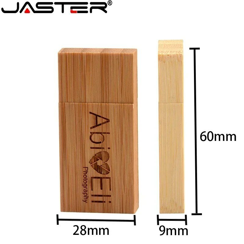 JASTER USB flash drive scatola di legno Memory stick logo personalizzato gratuito Pen drive quadrato legno pendrive 128GB 64GB regalo di nozze creativo