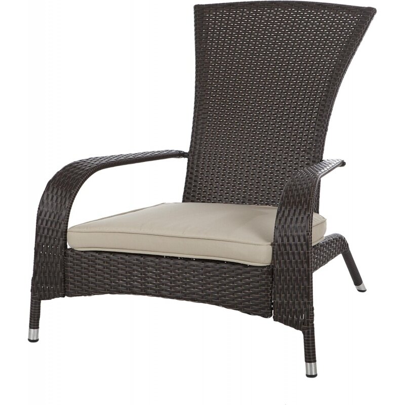 Sense 62172 Deluxe Coconino Wicker Lounge Chair All Weather poltrona in vimini leggero e durevole stile Adirondack include