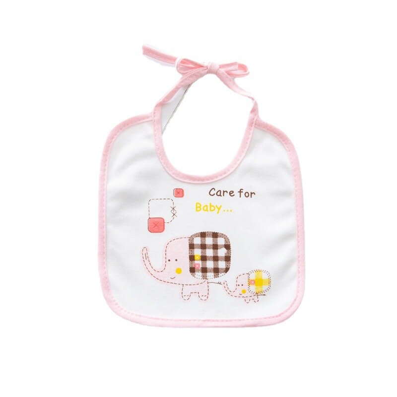 1Pc Cute Baby Cotton Cartoon Elephant Towel Waterproof Soft Infant Baby Burp Adjustable Feeding Cloths Newborn Toy
