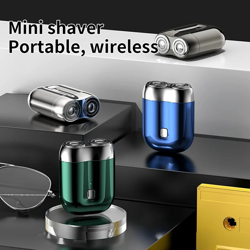 Cuchillas de afeitar eléctricas de doble extremo USB, carga portátil, lavable, doble borde, impermeable, seguridad, hombres