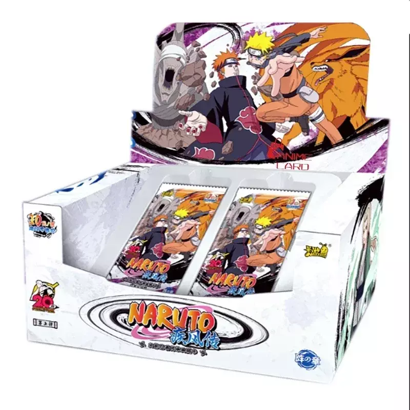Kartu Naruto asli layou baru koleksi permainan Ninja Uzumaki Sasuke mainan kartu Flash kotak kartu langka untuk hadiah Natal anak-anak