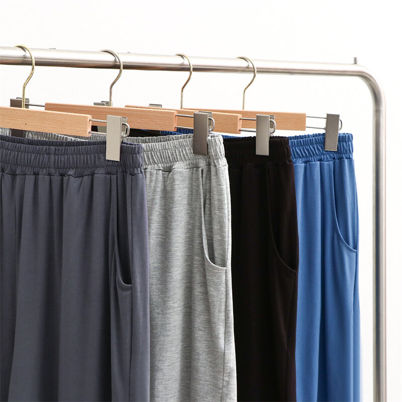 Calça curta stretch fina masculina, calça casual, calça de dormir, calças modais, grandes dimensões, macia, verão, 2024