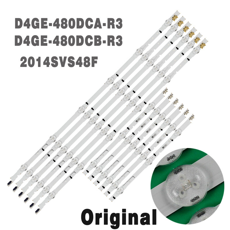 Tira de LED para iluminación trasera de TV samsung, para modelos UE48H6400, UE48H6200AK, BN96-30453A, BN96-30454A y D4GE-480DCA-R3, 12 unidades/juego