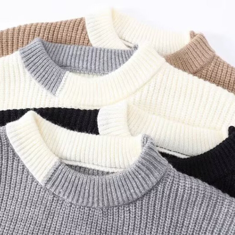 Suéter Harajuku japonés de gran tamaño para hombre, suéter de punto Vintage, Rock, Hip Hop, felpa, cálido, cuello redondo, nuevo, otoño