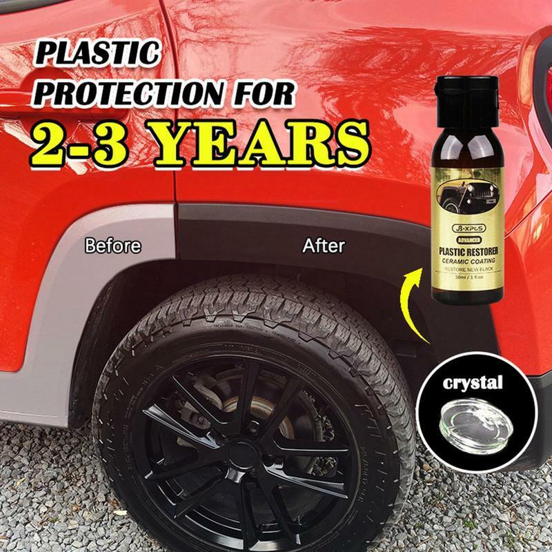 30ml Car Revitalizing Coating Agent Car Plastic Refreshing Coating Agent Trim Restorer Long Lasting Shine Car Polish Nano Spray