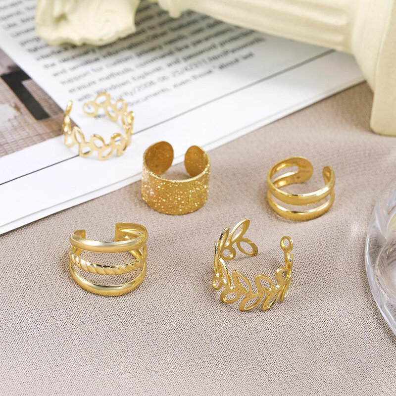 Perhiasan telinga kepribadian sederhana, 5 buah/set perhiasan telinga klasik aksesoris telinga untuk wanita pakaian pesta sehari-hari grosir
