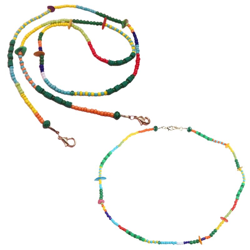 Cordón para mascarilla joyería Multicolor, con Clips, collar con cuentas, correa decorativa, cadena para gafas, descanso
