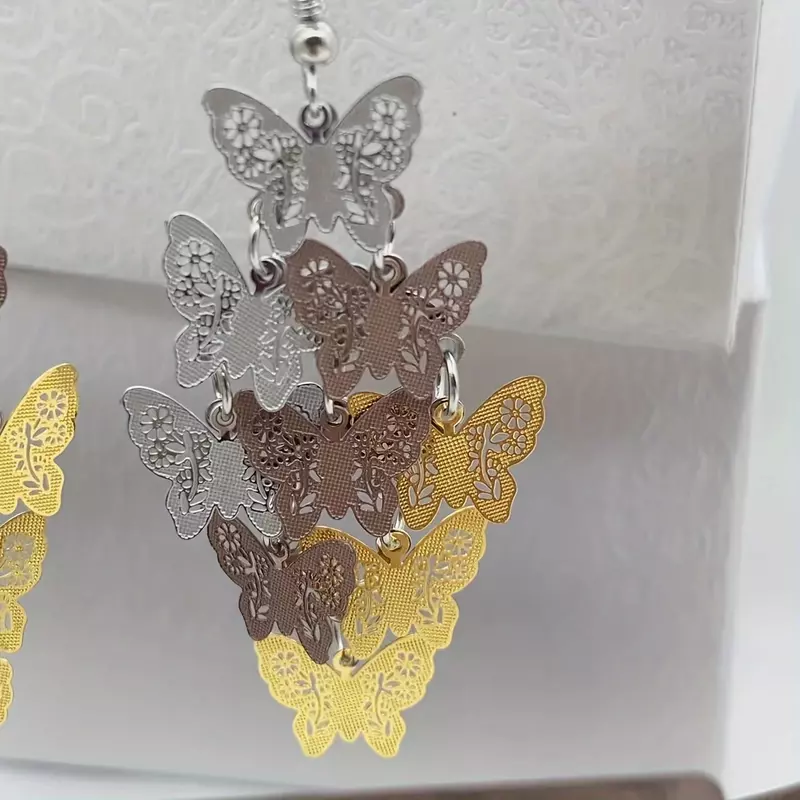 Vintage Drop Earrings Retro Butterfly Design Match Daily Outfits Party Accessories Perfect Spring Break, Summer Vacation Jewelry