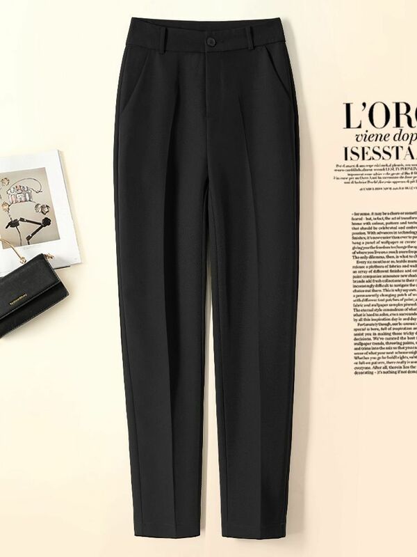 Casual High Waist Loose Wide Leg Pants Women 2023 New Spring Autumn New Female Solid Suits Pants Ladies Long Trousers X106