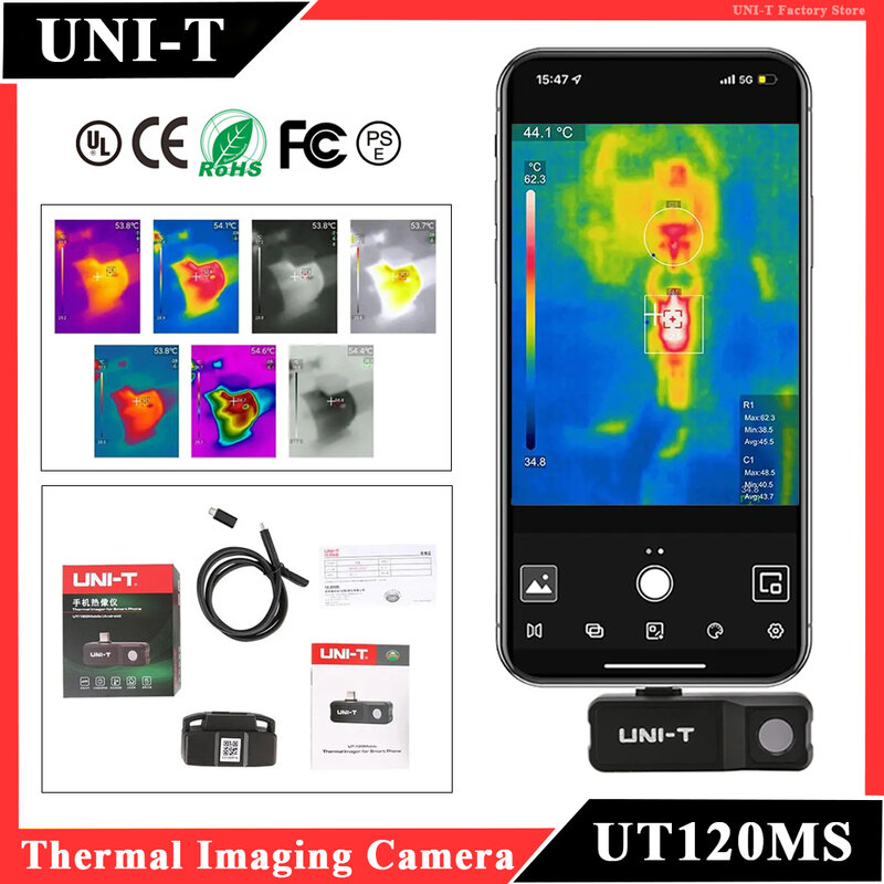 UNI-T UTi120MS UTi120Mobile kamera termowizyjna do smartfonów z systemem Android i iPhone kamera termowizyjna na podczerwień
