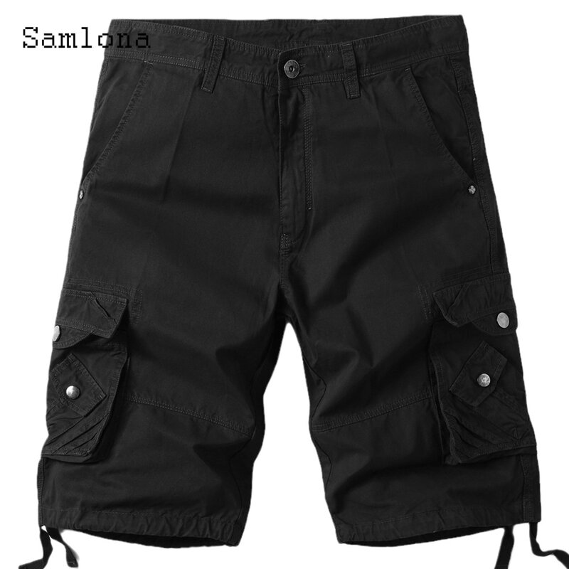 Plus Size męskie szorty Cargo 2024 letnie krótkie spodnie moda europejska szorty z kieszeniami na zamek błyskawiczny mężczyzn na zewnątrz szorty kamuflażowe w stylu Vintage
