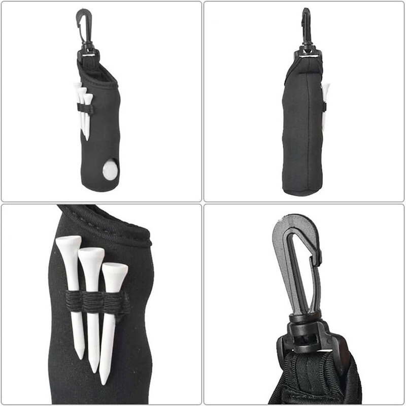 Neoprene Carry Bag para Golf Ball, Golf Ball Holder, Keychain Belt Clip, armazenamento ao ar livre, Acessórios de armazenamento, 21cm, 8.27"