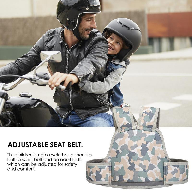 Cintura di sicurezza per moto per bambini cinghia di sicurezza per moto per bambini con ampia striscia riflettente maglia traspirante per bambini moto