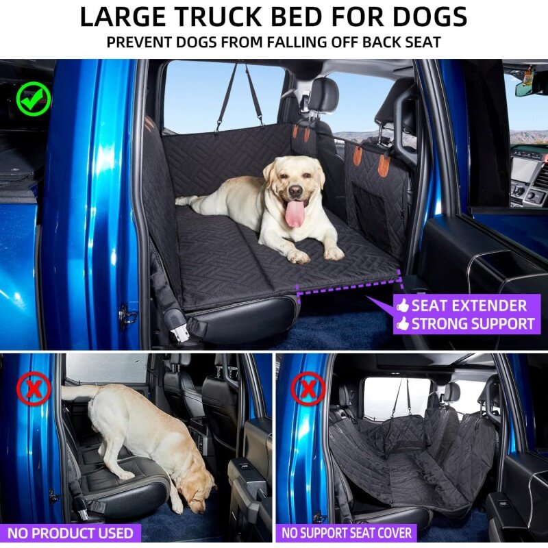 Dog Seat Cover and Bed for Trucks - Back  Extender  Hammock  F150, RAM1500, Silverado - Non-Inflatable Pet Mattress (B