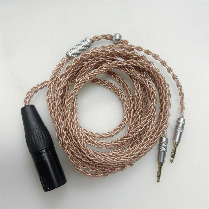 4,4 мм Поворотный Двойной 3,5 мм 24 деления посеребренный однокристальный медный провод мягкий кабель