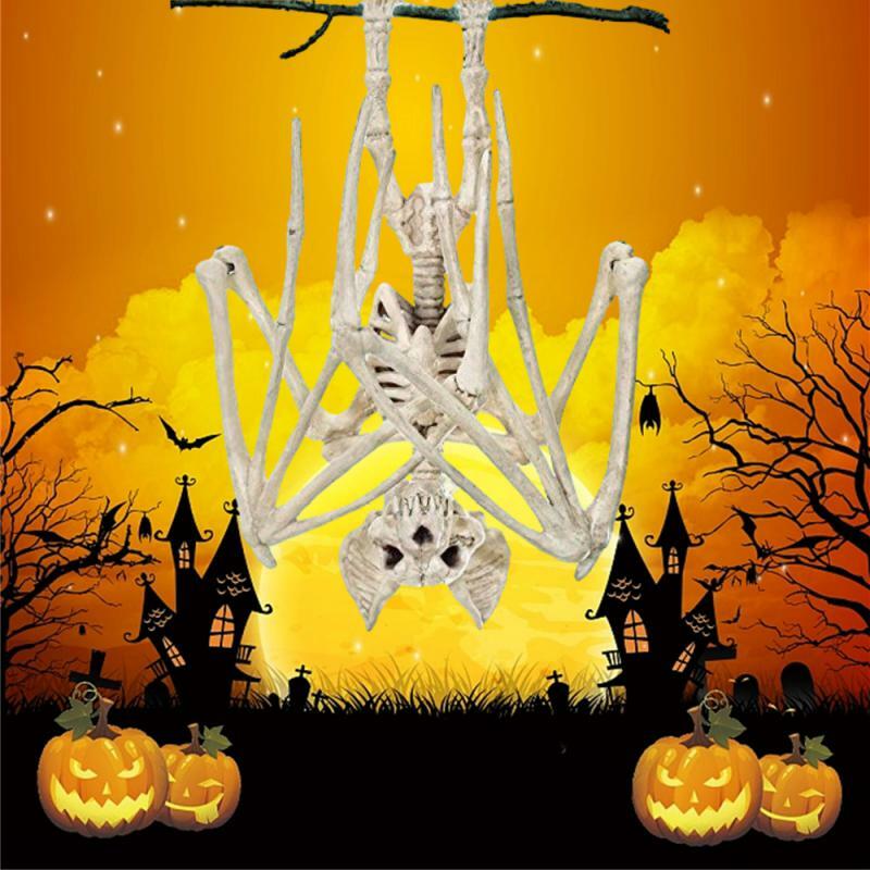 1 ~ 10 buah dekorasi pesta Halloween menyeramkan, dekorasi Festival Model kerangka Bonez kadal kalajengking Mouse kerangka kelelawar horor Halloween