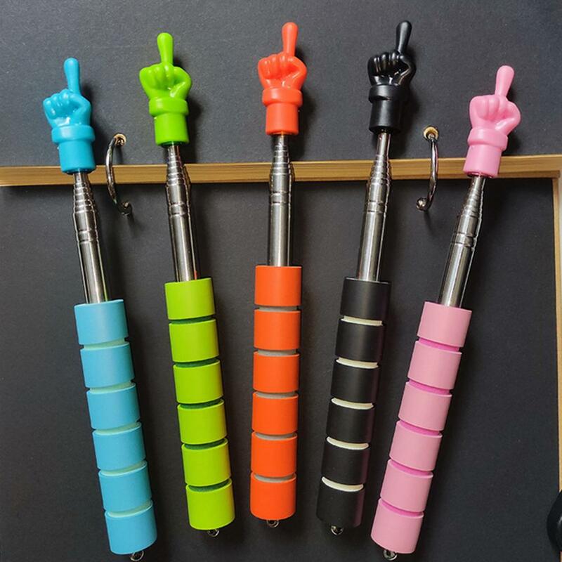 Telescópico Finger Pointer Stick, aço inoxidável, ideal para professores, sala de aula, ferramenta Home School, retrátil