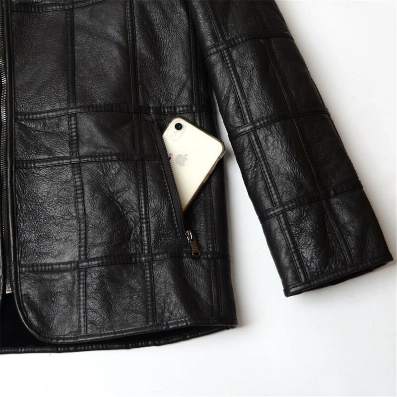 XL-4XL 여성 모피 코트 겨울 패션 양면 모피 자켓 야외 따뜻한 진짜 양피 자켓 블랙 광택 Y3114