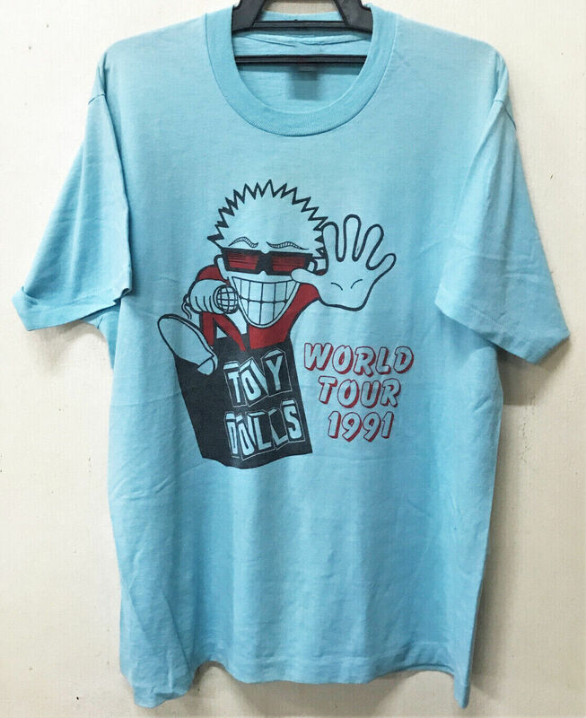 1991 World Tour Toy Dolls Band Shirt Classic Sky Blue Unisex S-5XL KE026