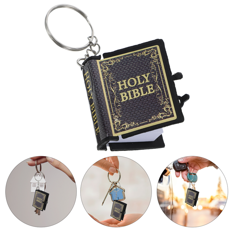 10 Stuks Bijbel Hanger Sleutelhanger Metalen Sleutelhanger Miniatuur Boek Hanger Sleutelhangers Religieuze Geschenken