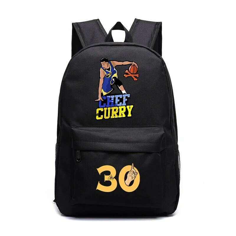 Curry Avatar Impresso Student School Bag, Mochila Jovem Preto, Casual Outdoor Travel Bag, Adequado para meninos e meninas