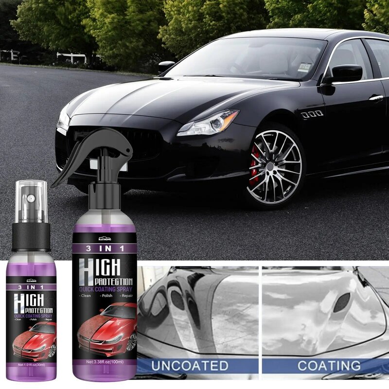 Revestimento cerâmico Car Coating Spray, Alta Proteção, Lavagem sem água, Revestimento rápido do carro, I1K1, 3 em 1